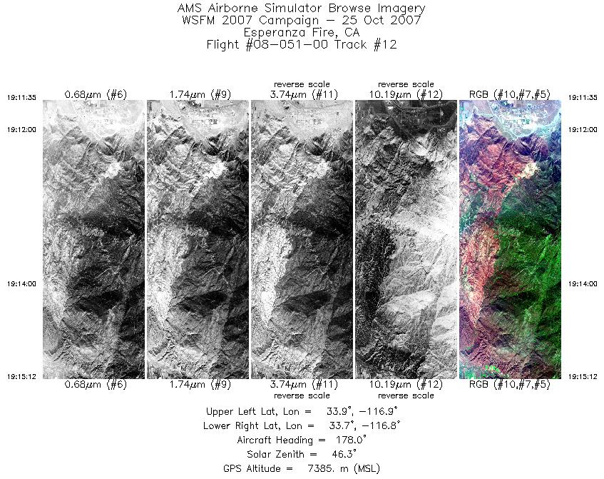 Image of selected bands from flight line 12