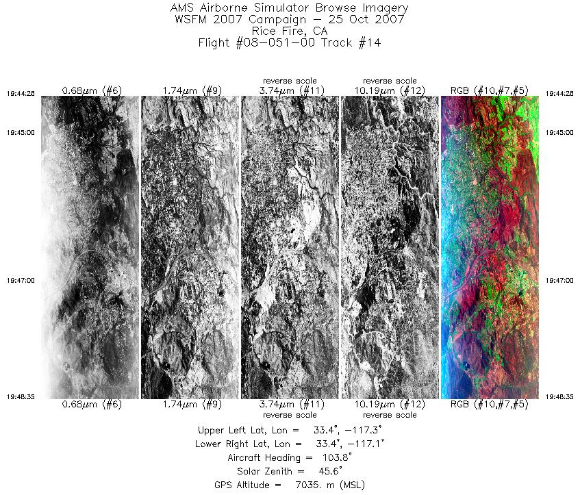 Image of selected bands from flight line 14