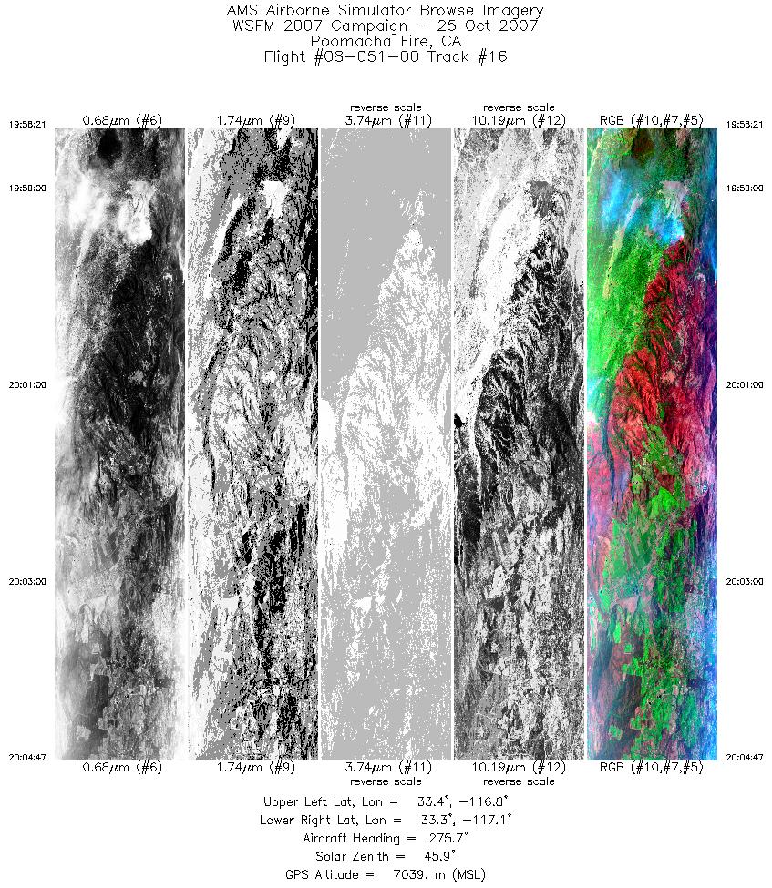 Image of selected bands from flight line 16