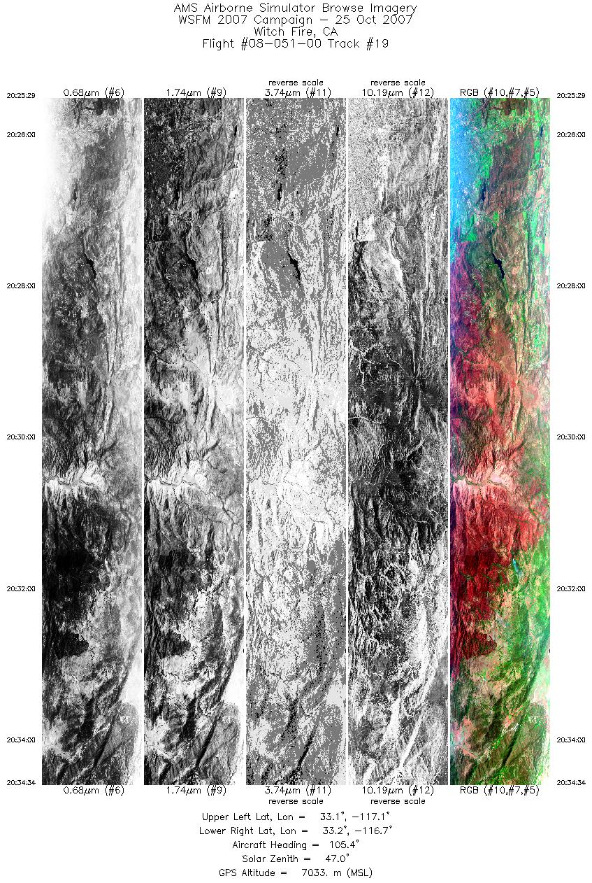 Image of selected bands from flight line 19