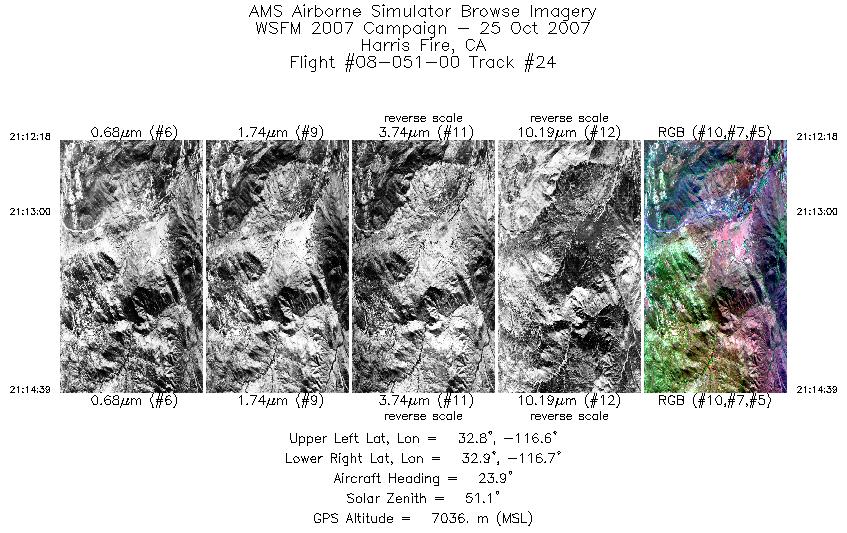 Image of selected bands from flight line 24