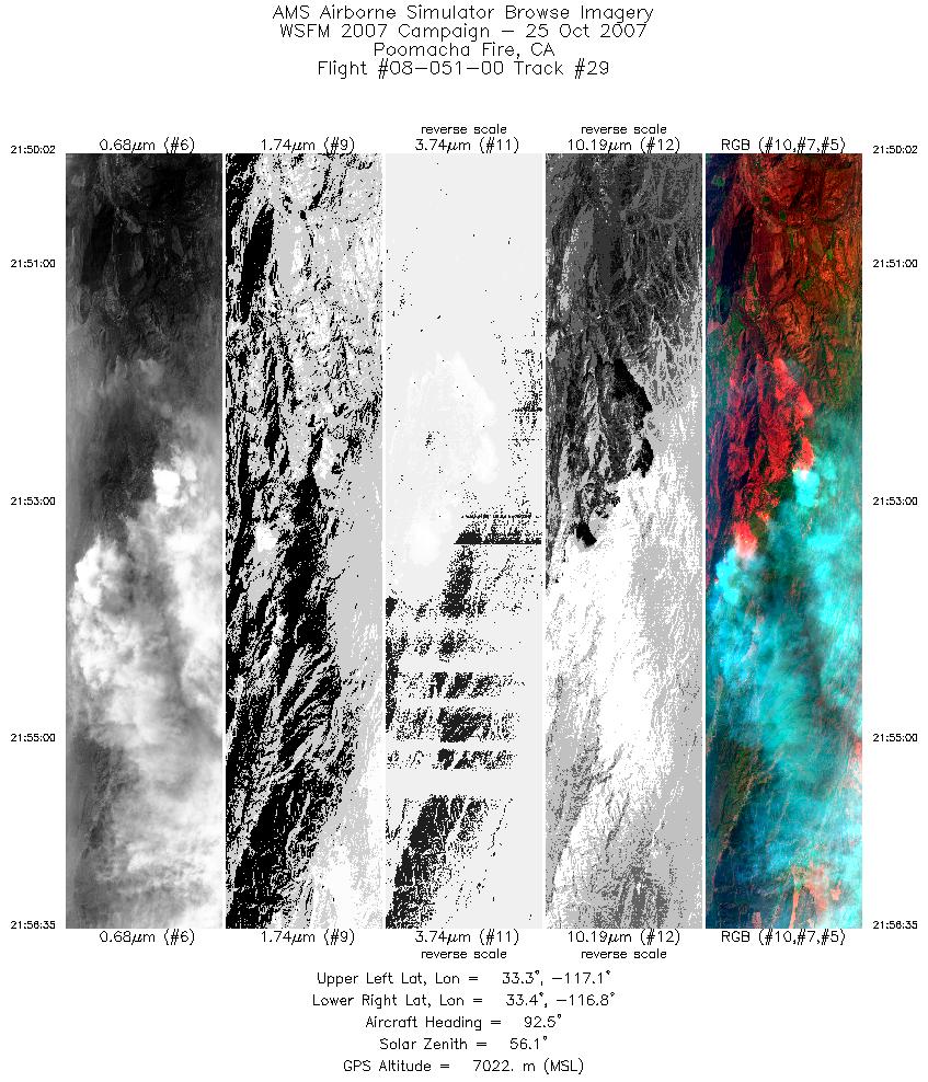 Image of selected bands from flight line 29