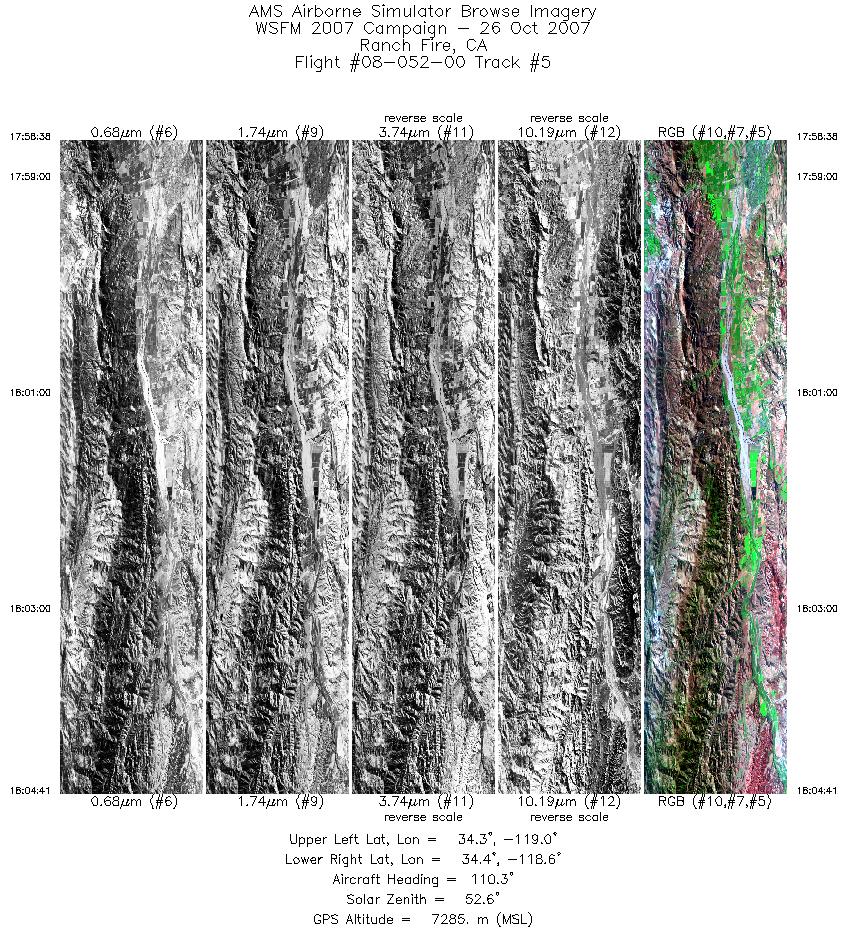 Image of selected bands from flight line 05