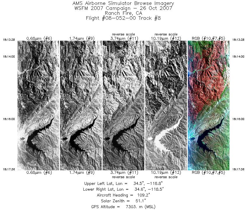 Image of selected bands from flight line 08