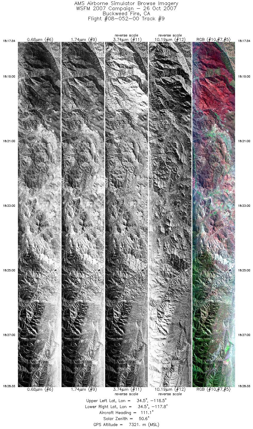 Image of selected bands from flight line 09