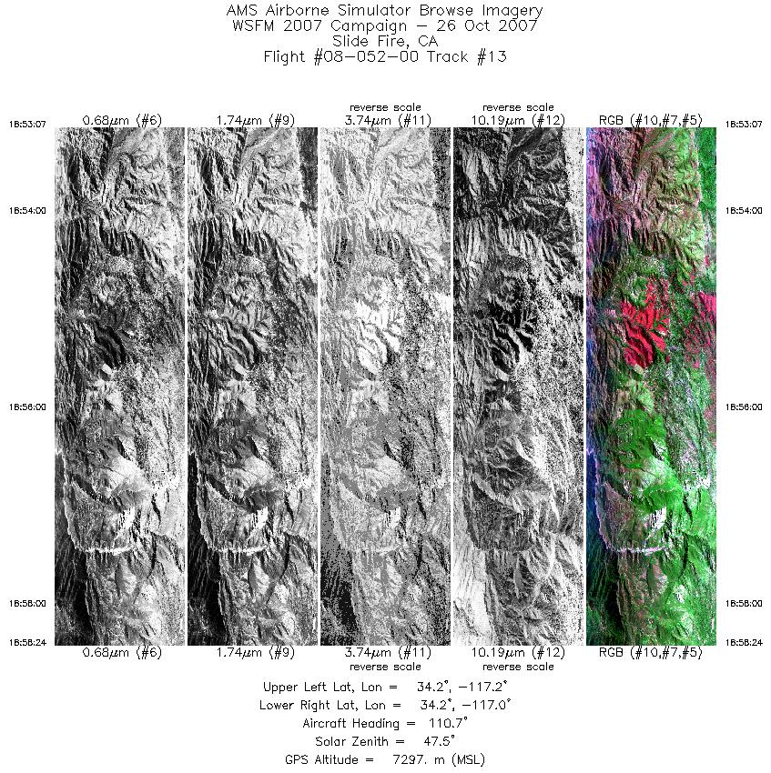 Image of selected bands from flight line 13