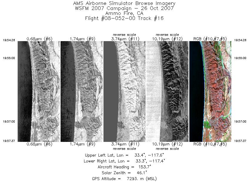 Image of selected bands from flight line 16