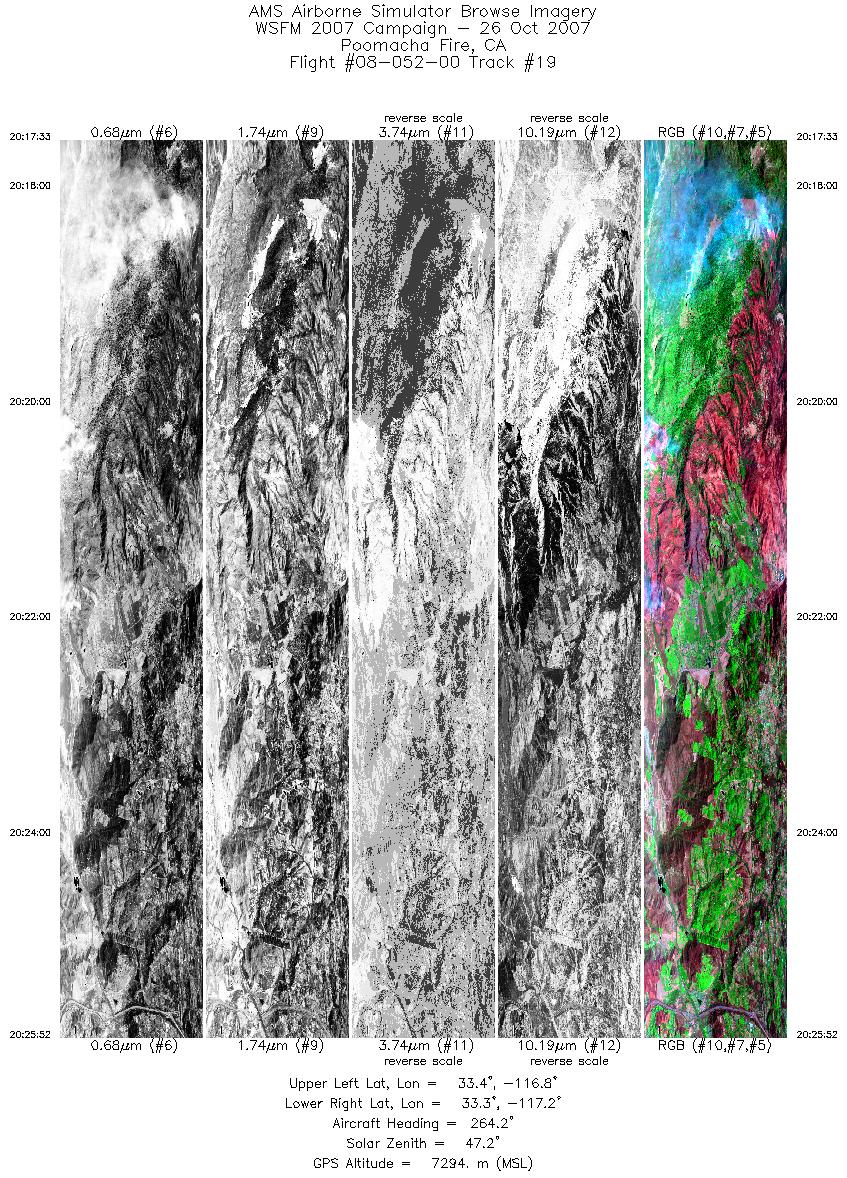 Image of selected bands from flight line 19