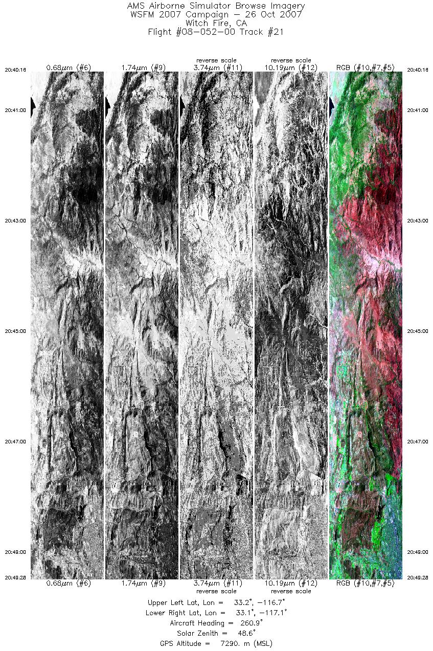 Image of selected bands from flight line 21