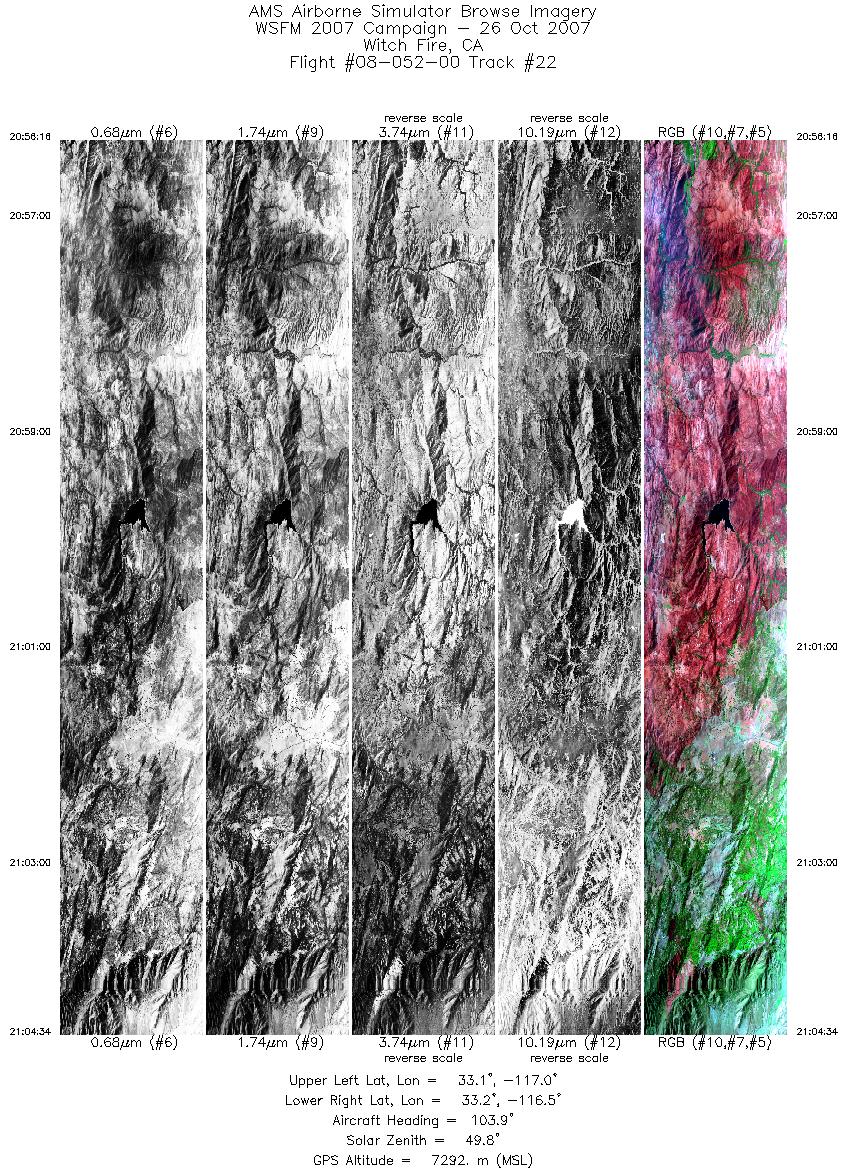 Image of selected bands from flight line 22