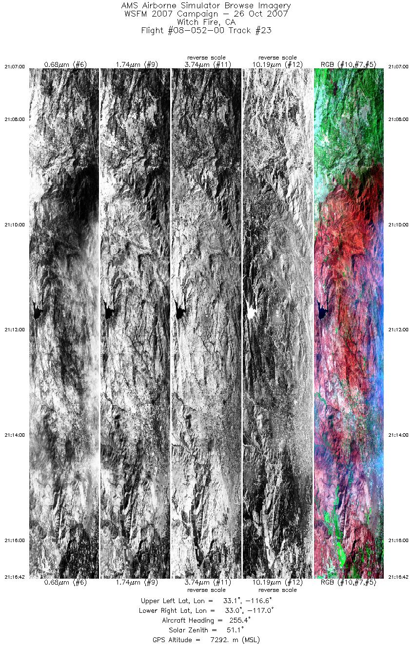 Image of selected bands from flight line 23