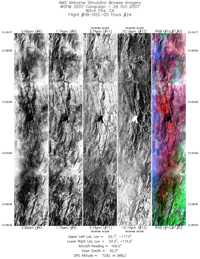 Image of selected bands from flight line 24