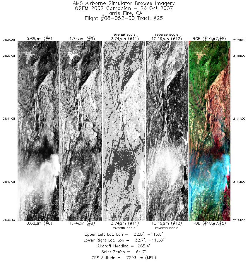 Image of selected bands from flight line 25