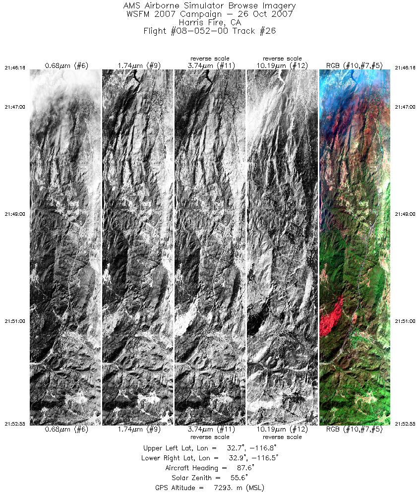 Image of selected bands from flight line 26