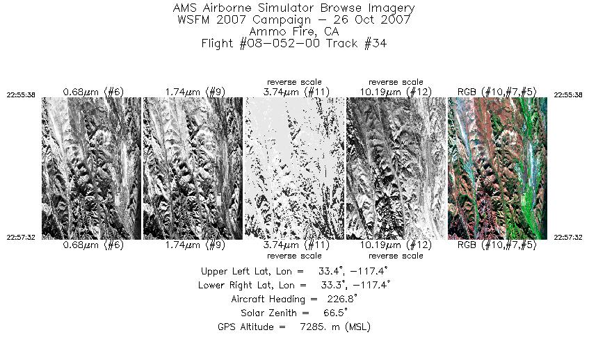 Image of selected bands from flight line 34