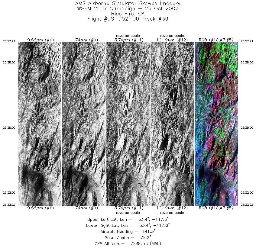 Image of selected bands from flight line 39