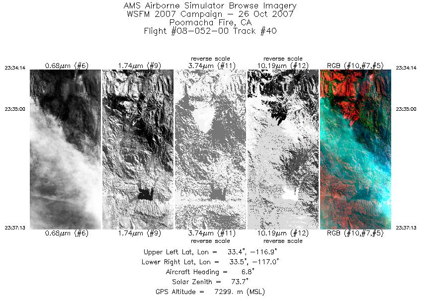 Image of selected bands from flight line 40