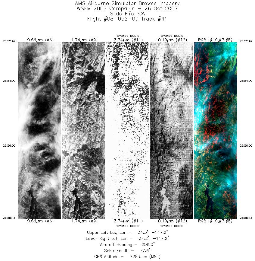 Image of selected bands from flight line 41