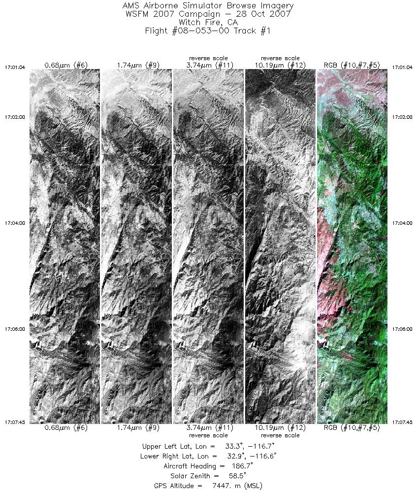 Image of selected bands from flight line 01