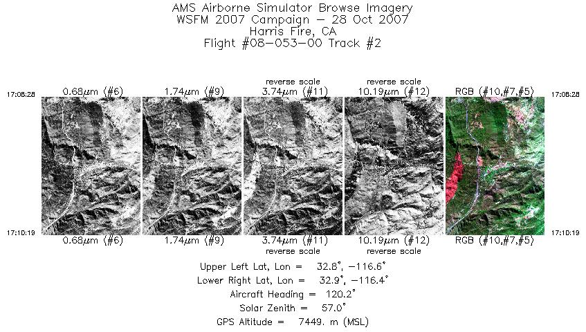 Image of selected bands from flight line 02