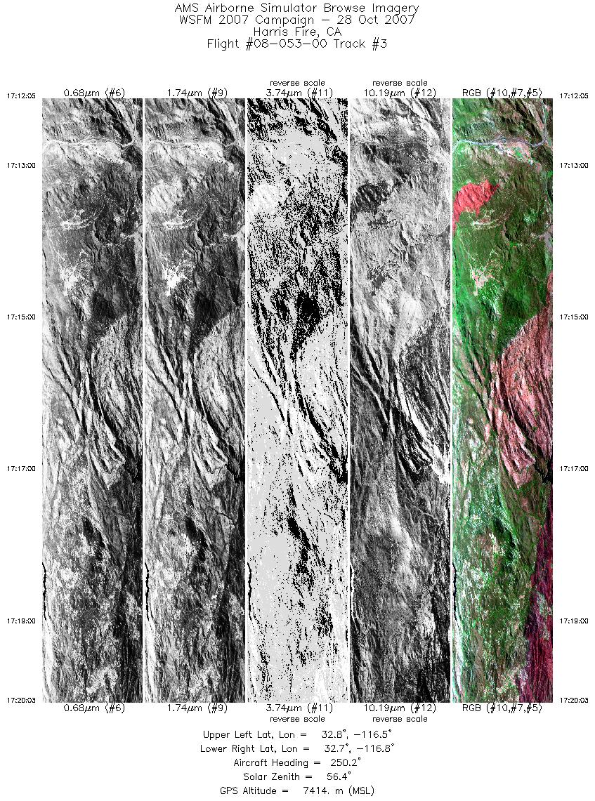 Image of selected bands from flight line 03