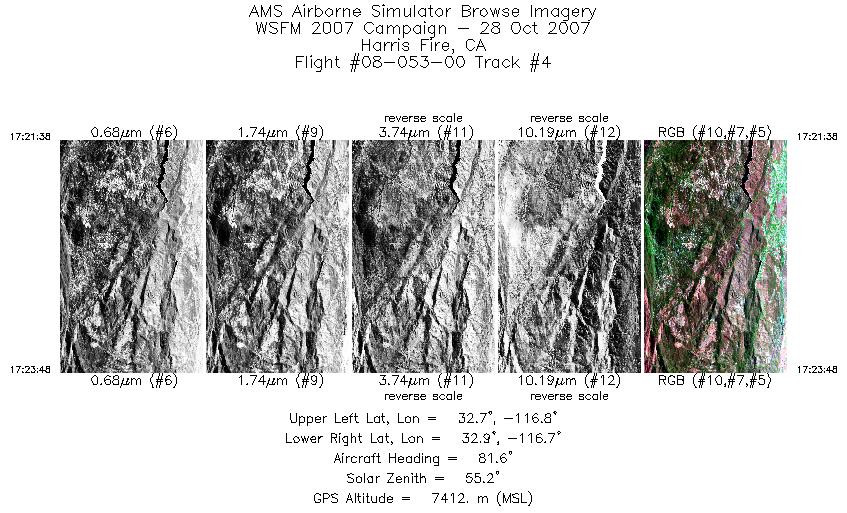 Image of selected bands from flight line 04