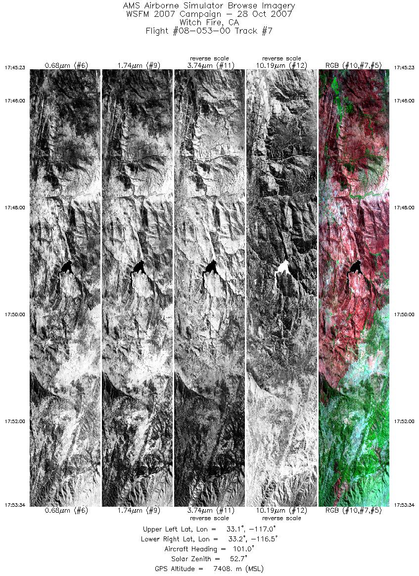 Image of selected bands from flight line 07