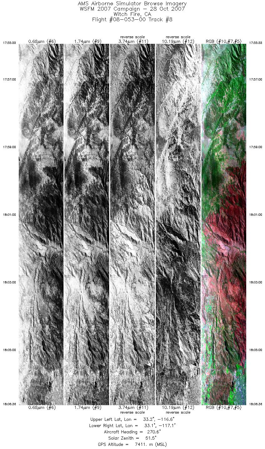 Image of selected bands from flight line 08