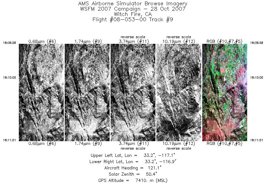 Image of selected bands from flight line 09