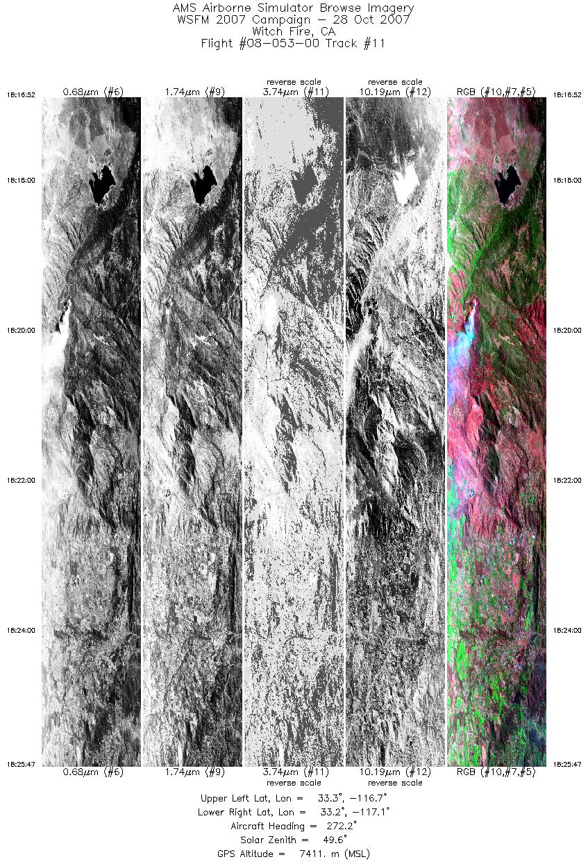 Image of selected bands from flight line 11