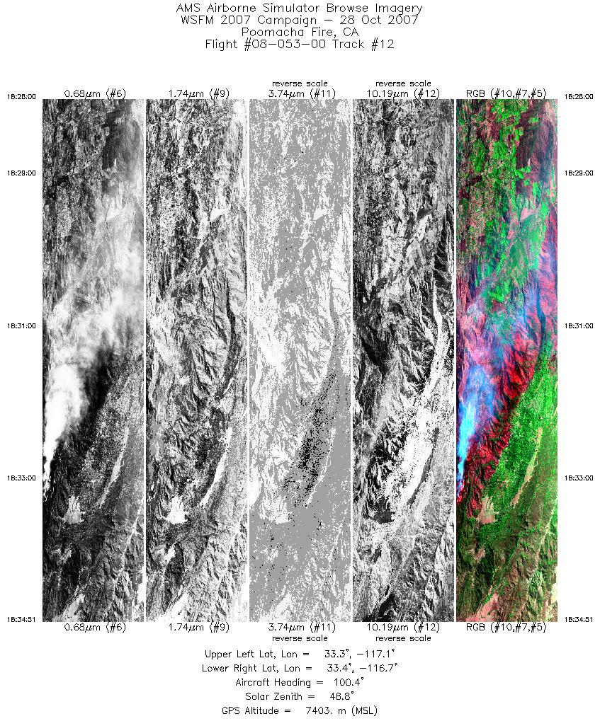 Image of selected bands from flight line 12