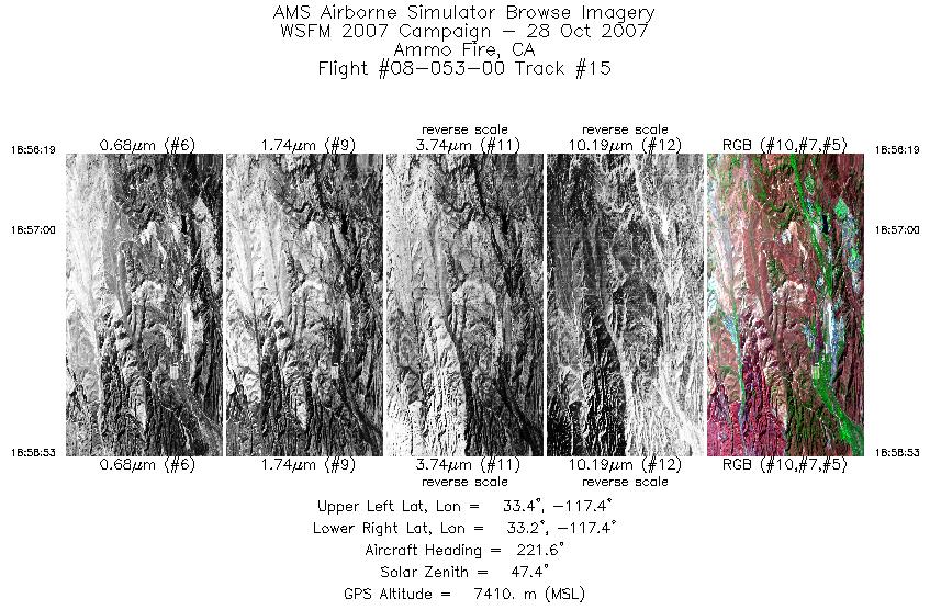 Image of selected bands from flight line 15