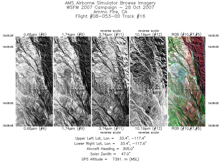 Image of selected bands from flight line 16