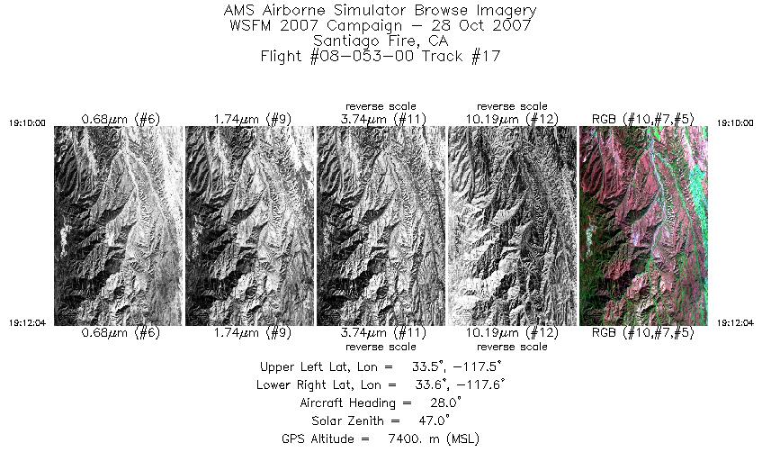 Image of selected bands from flight line 17