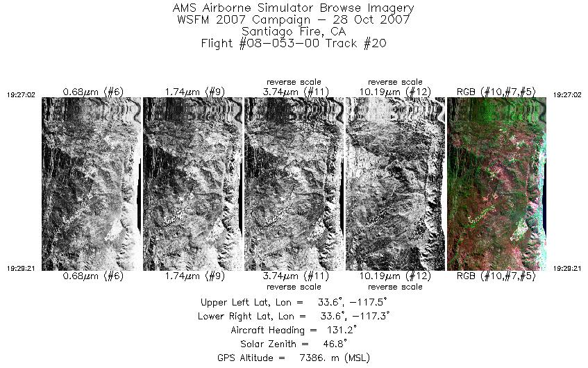 Image of selected bands from flight line 20