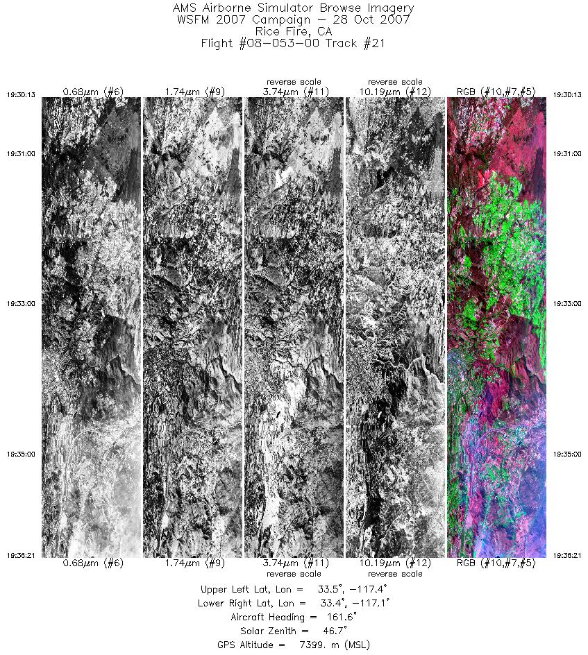 Image of selected bands from flight line 21