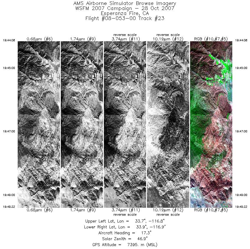 Image of selected bands from flight line 23