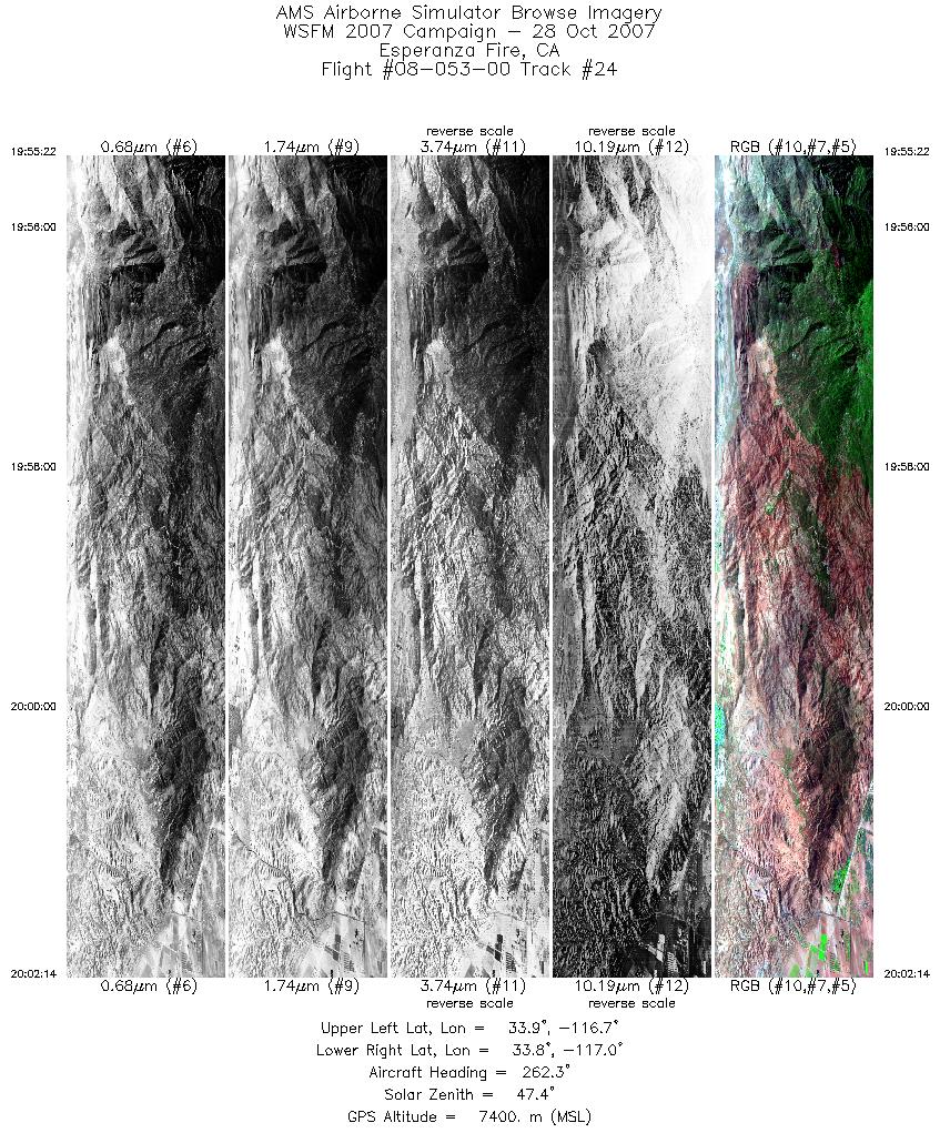 Image of selected bands from flight line 24