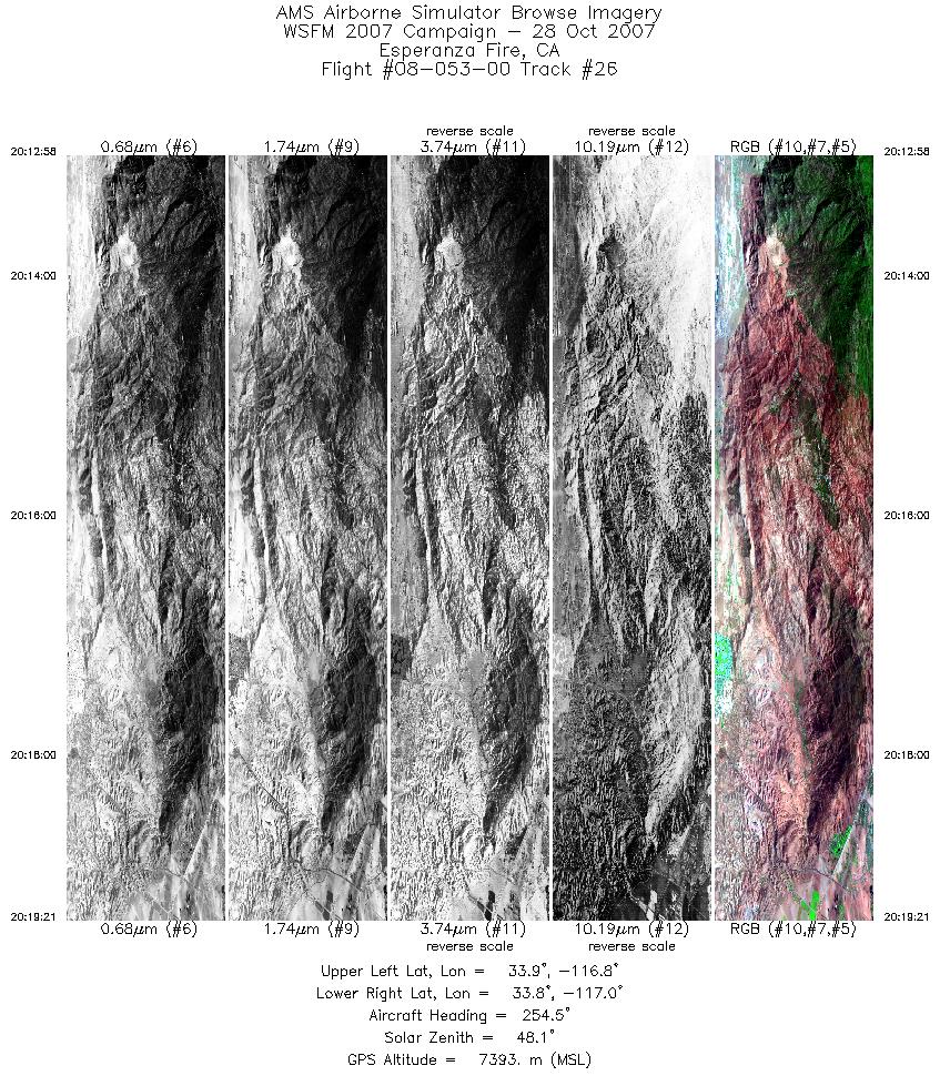 Image of selected bands from flight line 26