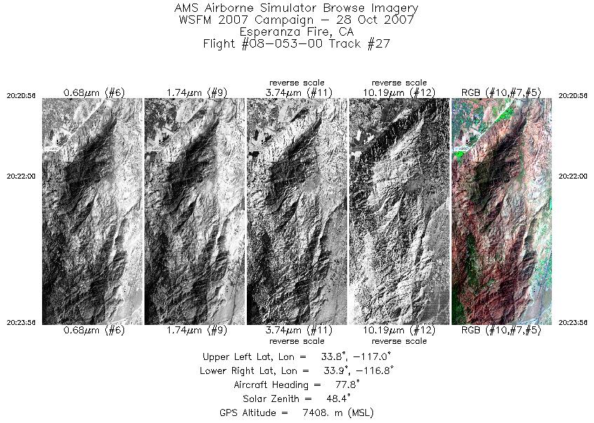 Image of selected bands from flight line 27