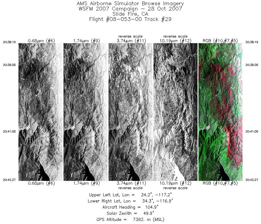 Image of selected bands from flight line 29