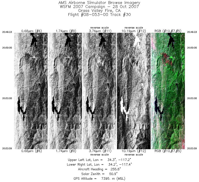 Image of selected bands from flight line 30