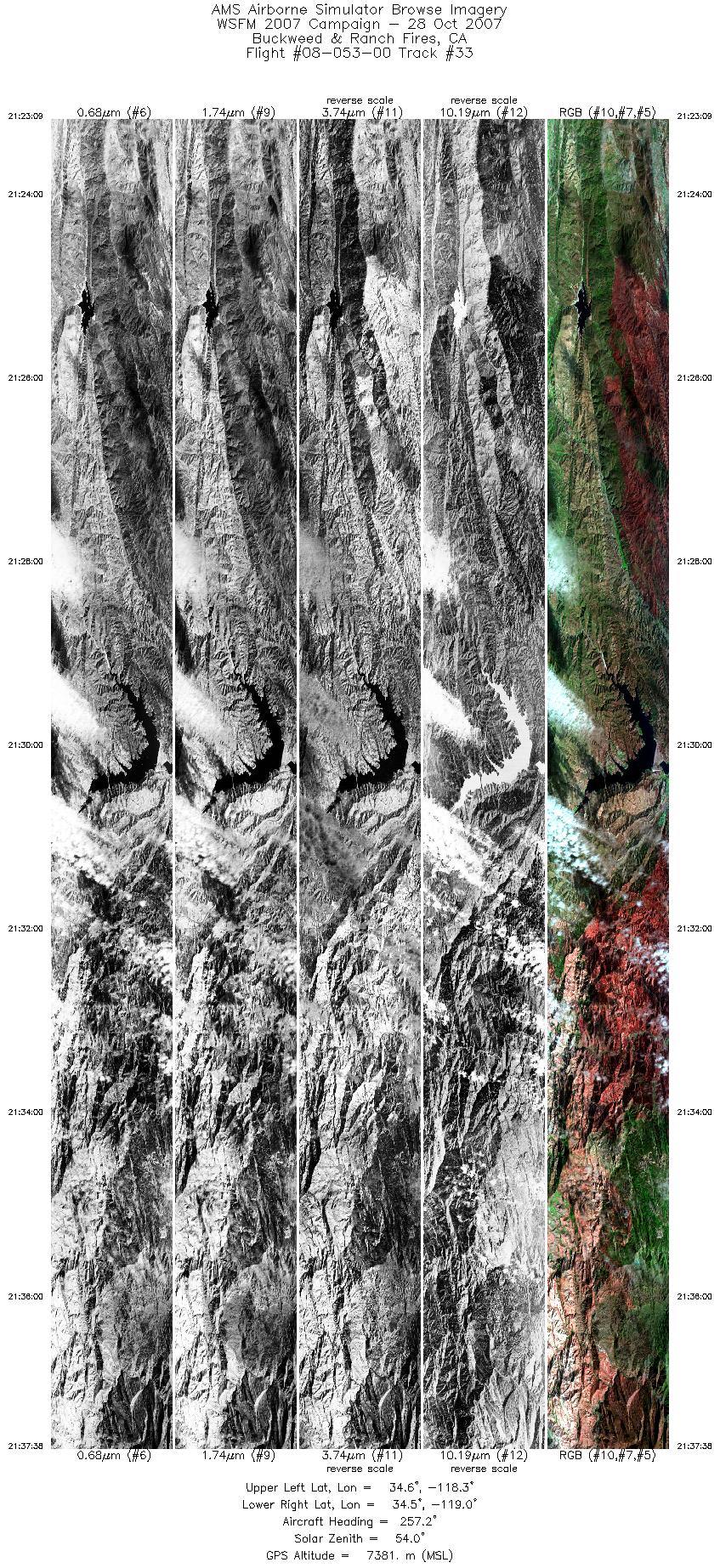 Image of selected bands from flight line 33