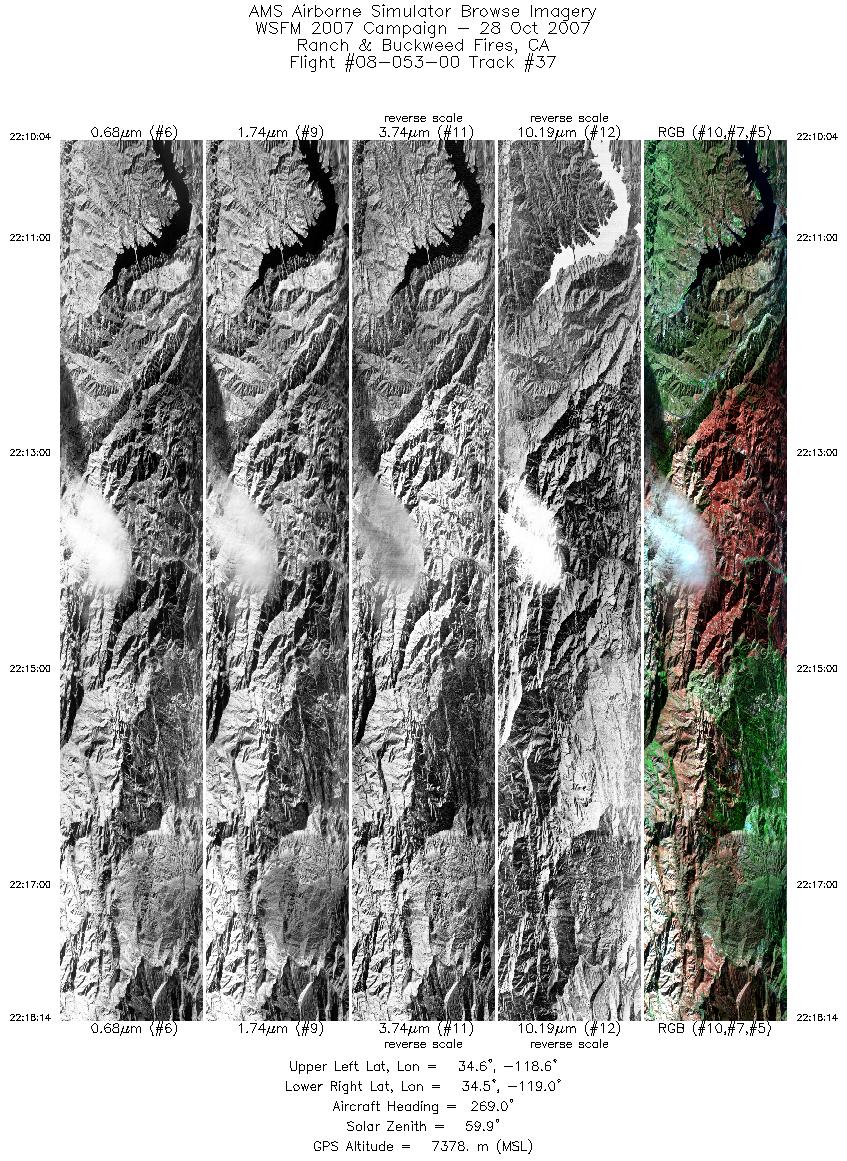 Image of selected bands from flight line 37