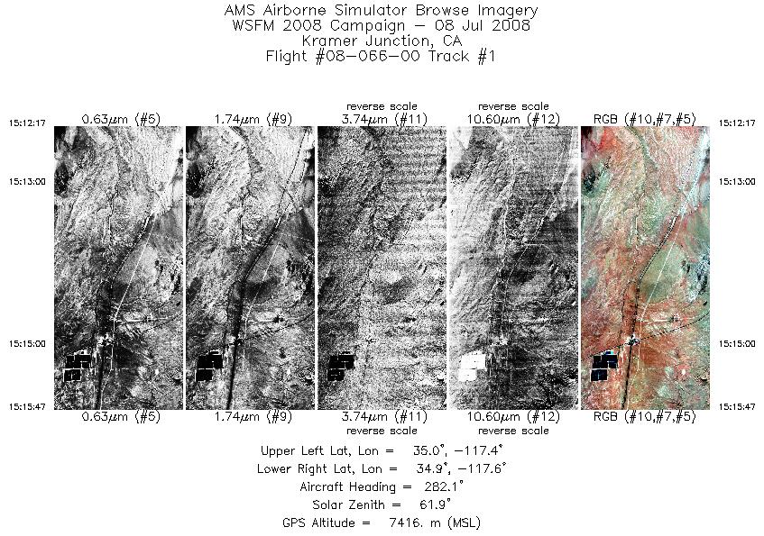 Image of selected bands from flight line 01