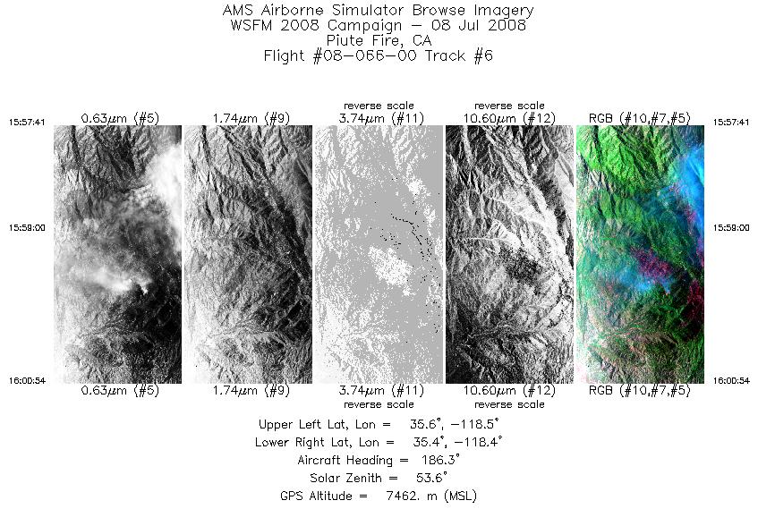 Image of selected bands from flight line 06