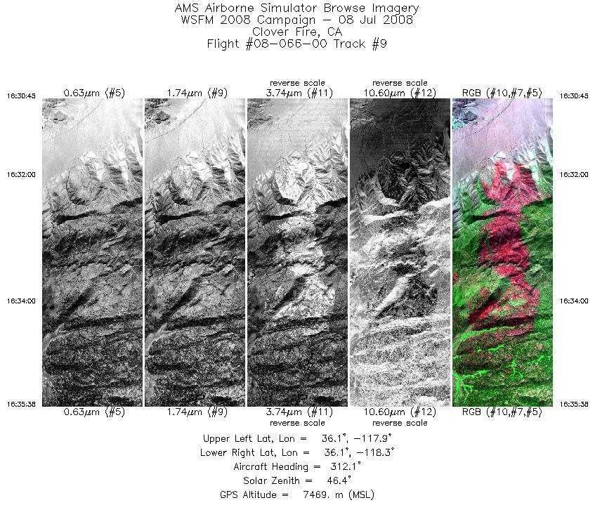 Image of selected bands from flight line 09