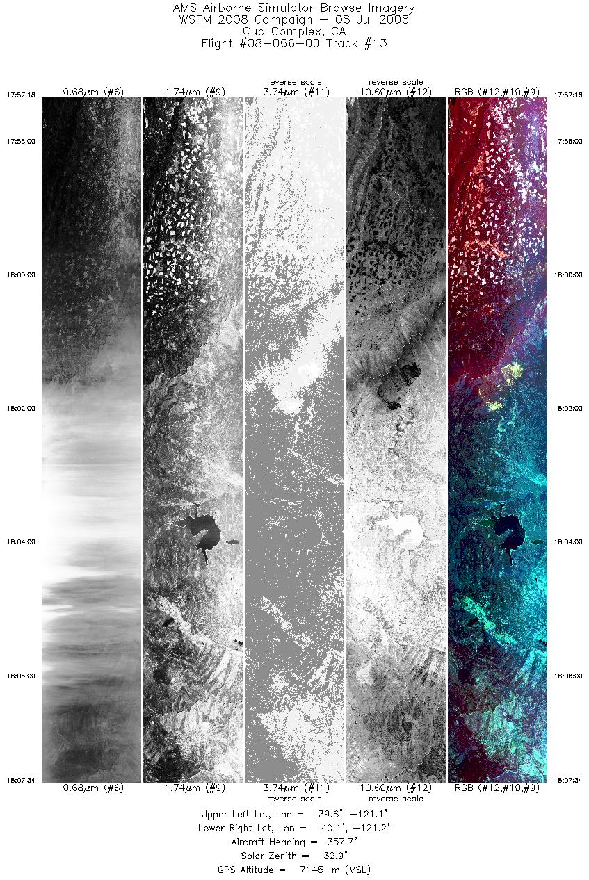 Image of selected bands from flight line 13