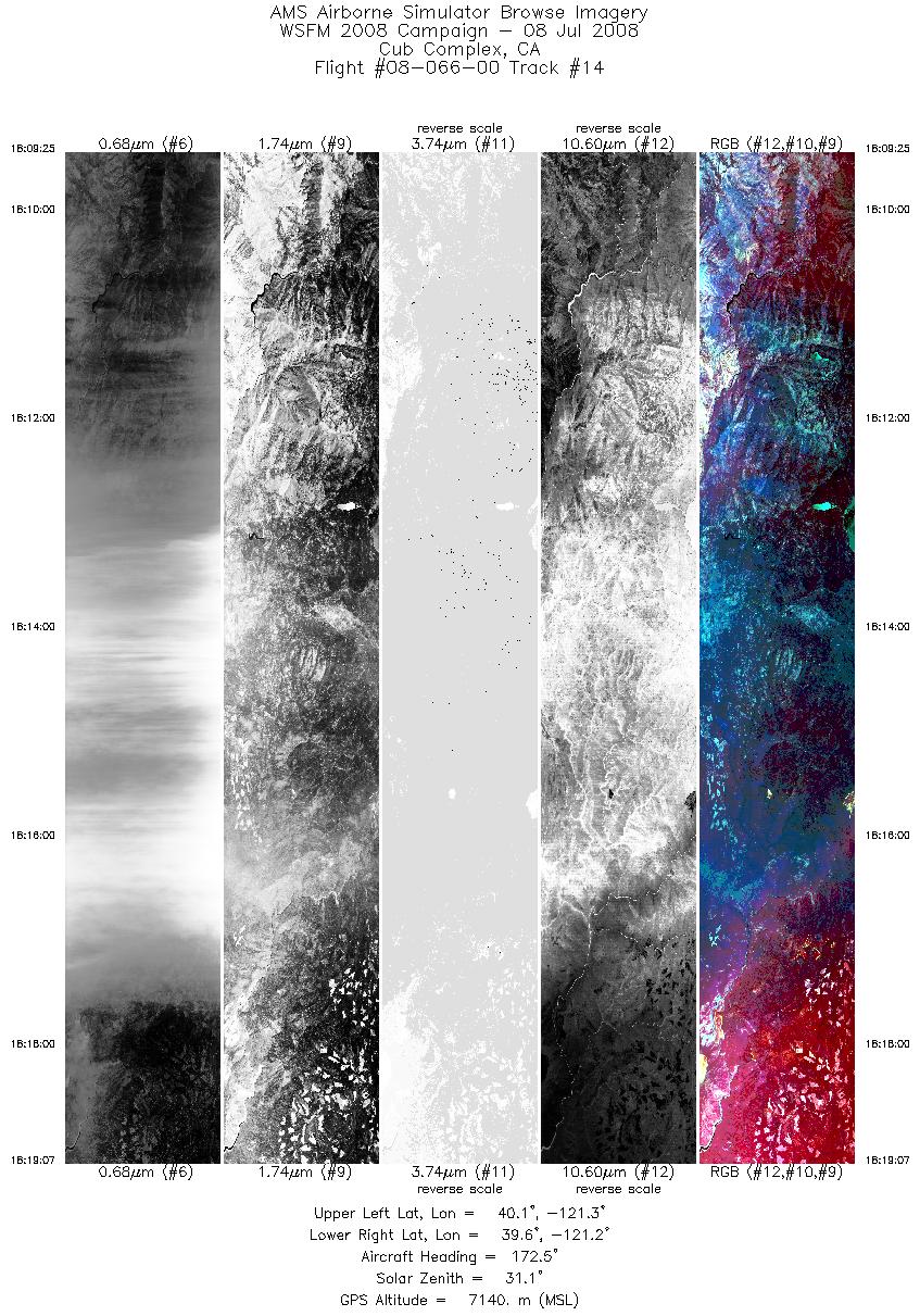 Image of selected bands from flight line 14