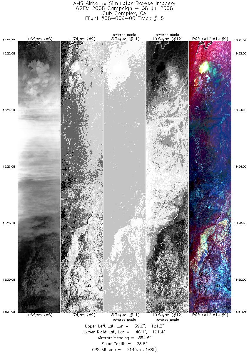 Image of selected bands from flight line 15